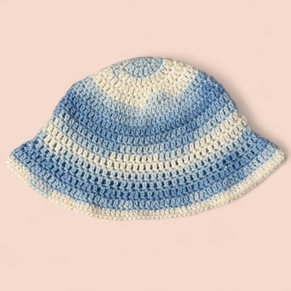 🔅2/$20🔅 Blue and White Crochet Bucket Hat